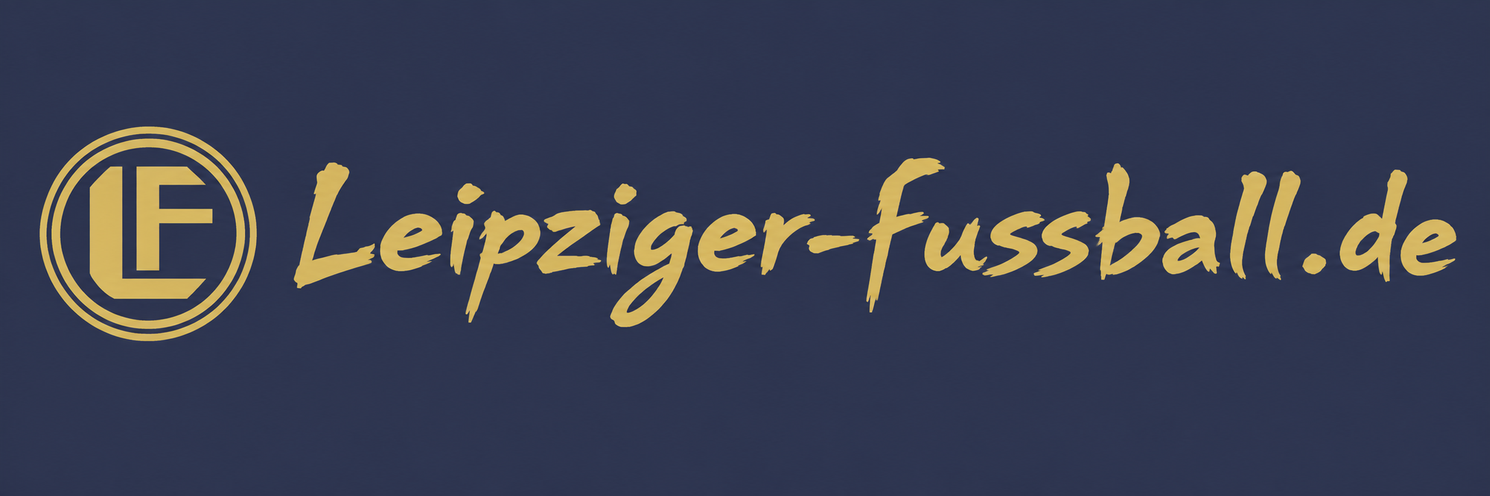 Leipziger-fussball.de – modernisiertes goldenes LF-Emblem mit Schriftzug